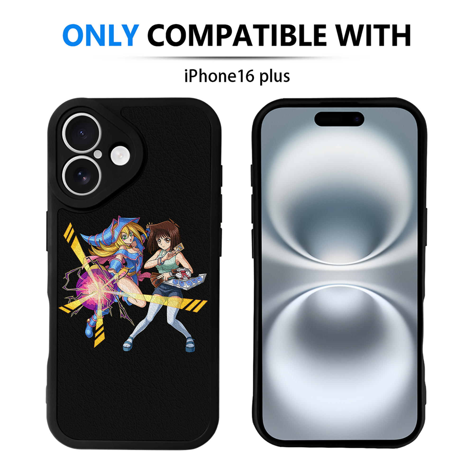 （画像用） 遊☆戯☆王 Yu-Gi-Oh! 【iPhone 16シリーズ対応】シリコンスマホケース（レザー調） 材質：シリコン